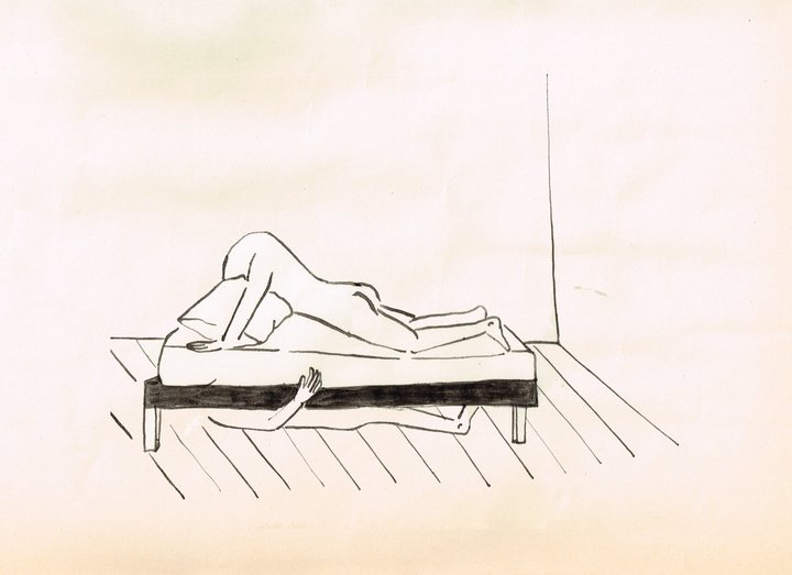 Intimité à louer immeuble dessin encre de Chine