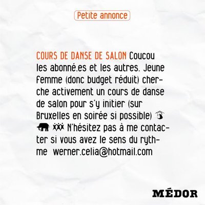 annonce danse